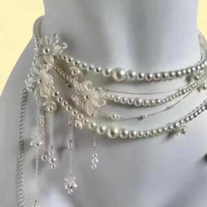 white pearl jewellery with silver accents