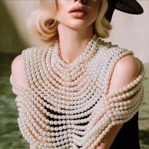 pearl embellished off shoulder top