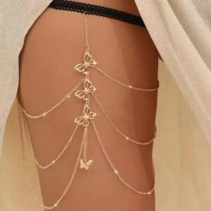gold butterfly body chain