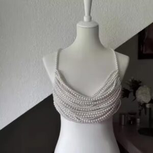 white pearl corset top