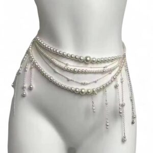 women's white and silver belt